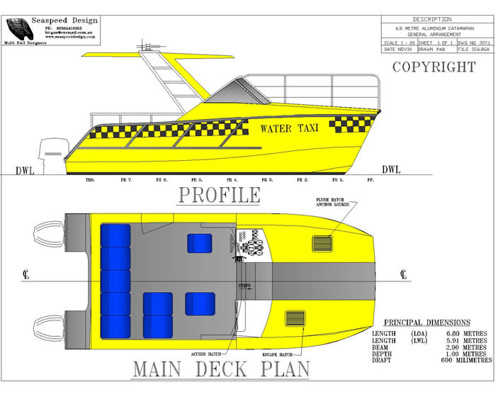 6.9M Water Taxi Catamaran