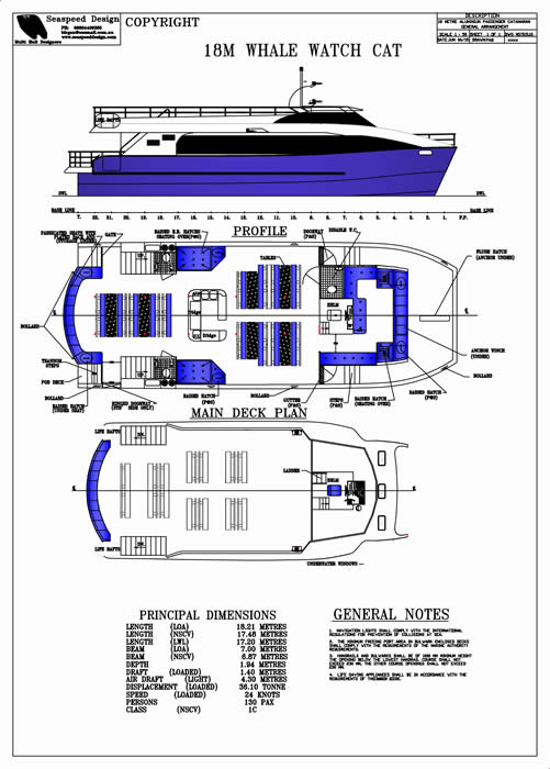 18M Whale Watch Catamaran design