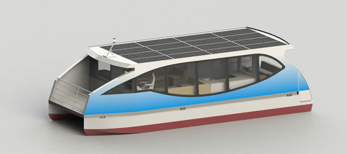 12M Solar Houseboat